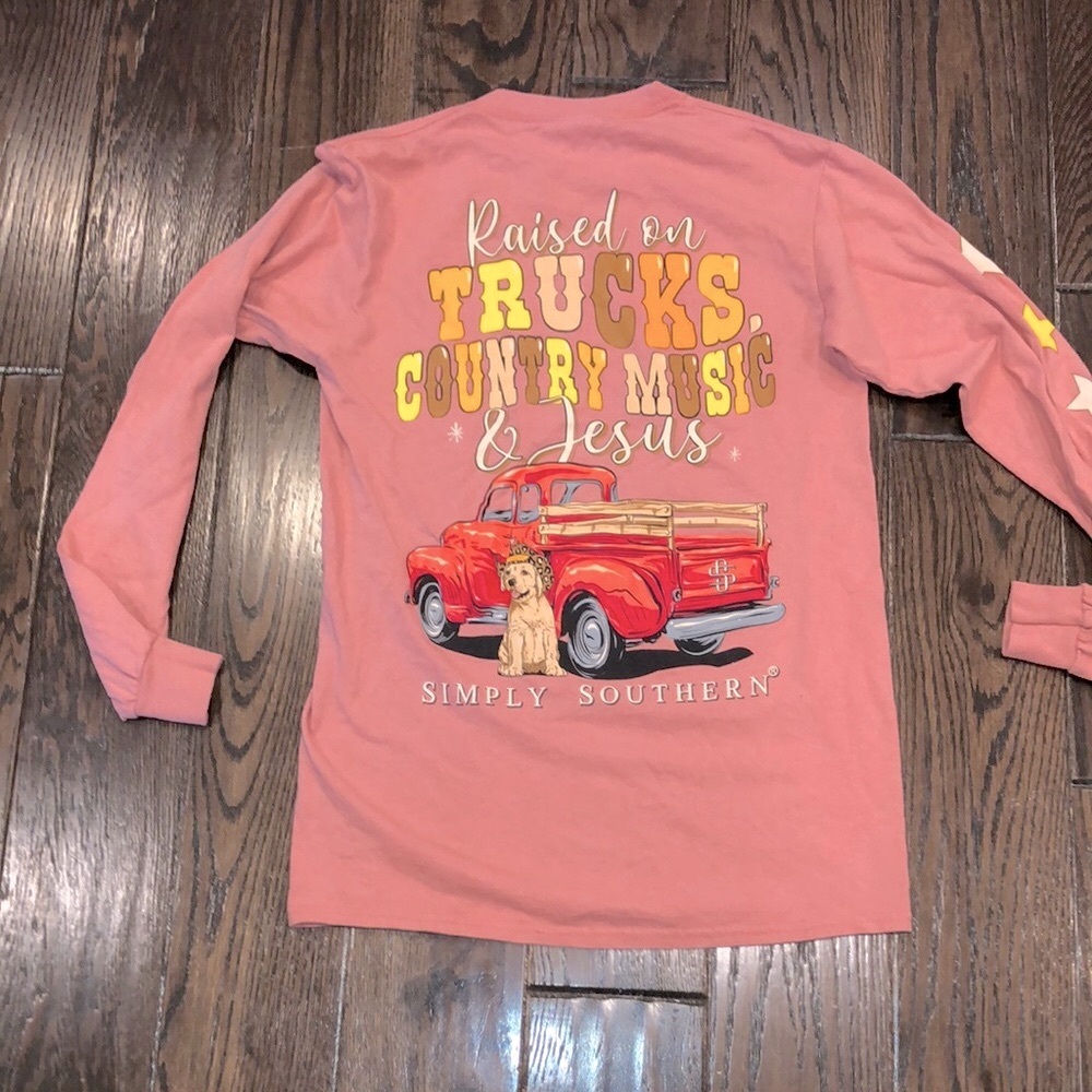 Simply Southern pink graphic longsleeve T-shirt size small country